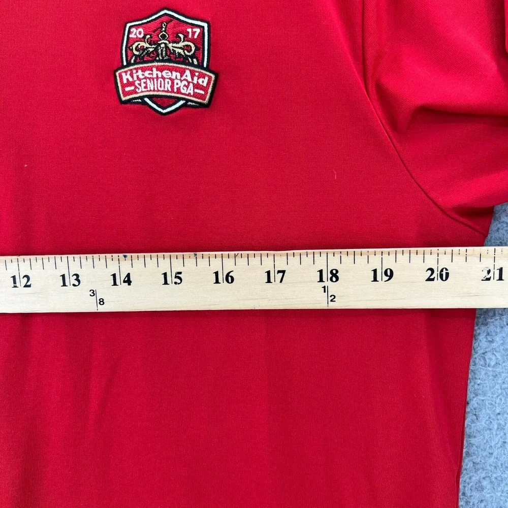 POLO GOLF Ralph Lauren Polo Shirt Men Medium Red Kitchen‎ Aid Senior PGA Logo